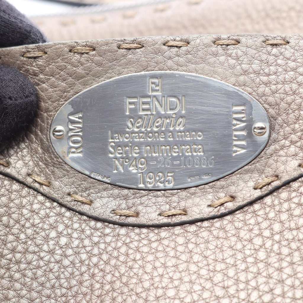 Fendi Shoulder Bag Selleria Beige Leather — view 8