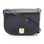 Celine Shoulder Bag Gancini Black Leather
