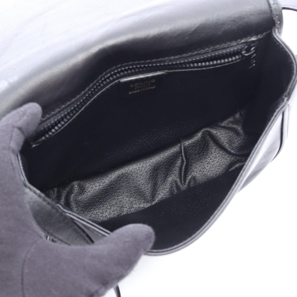Celine Shoulder Bag Gancini Black Leather — view 3