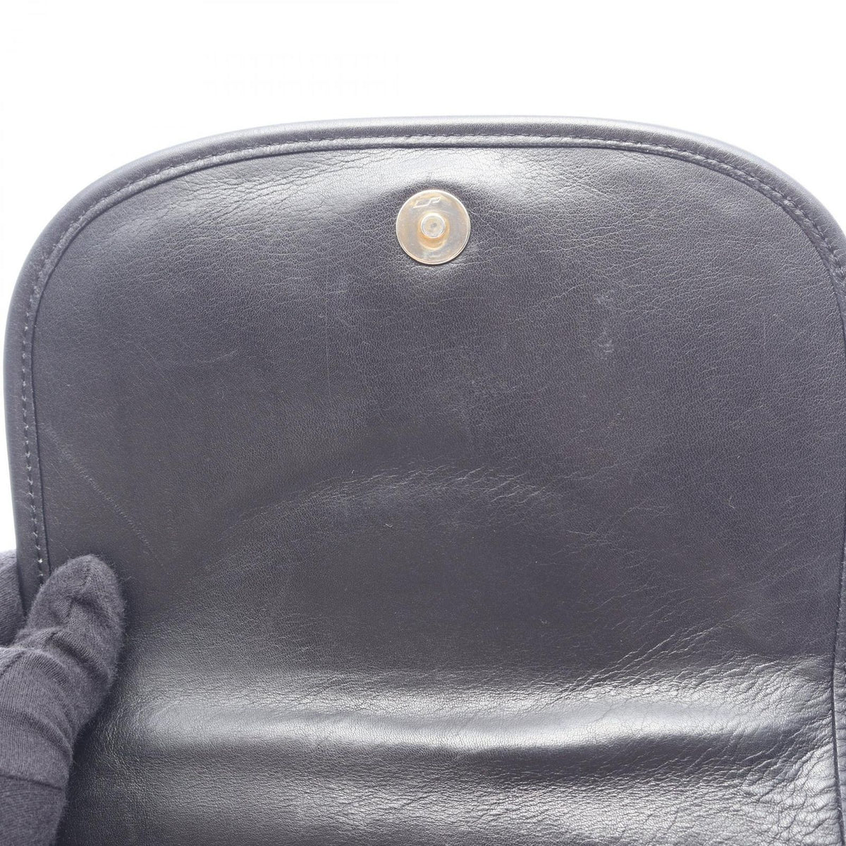 Celine Shoulder Bag Gancini Black Leather — view 6