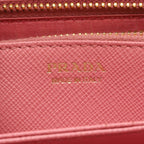 Prada Round Wallet Ribbon Pink Saffiano Leather — view 4