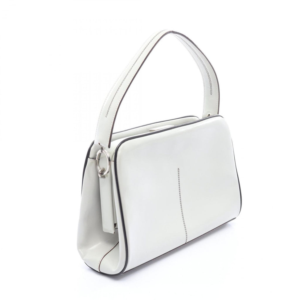Prada Handbag Spazzolato Cuci White Leather — view 2