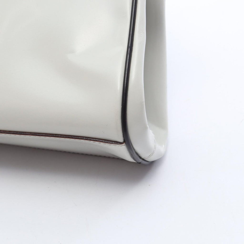 Prada Handbag Spazzolato Cuci White Leather — view 6