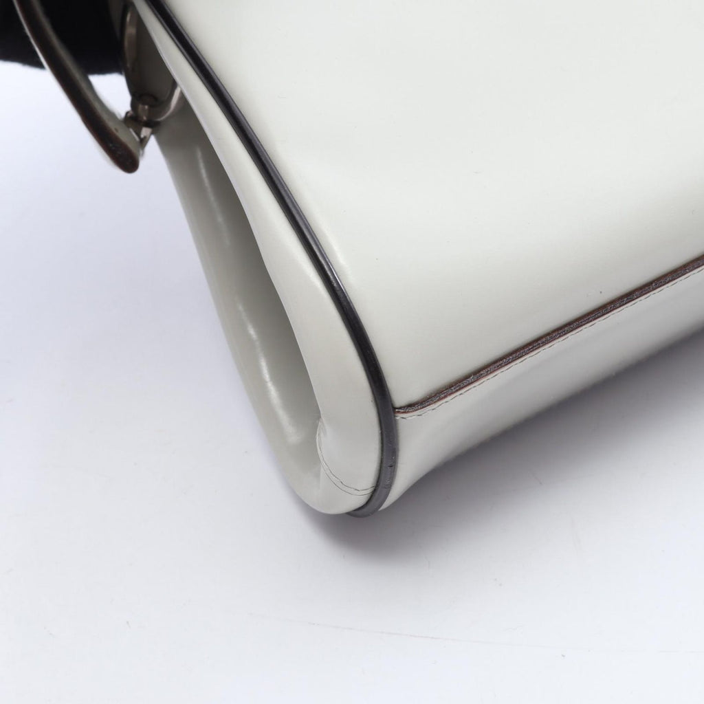 Prada Handbag Spazzolato Cuci White Leather — view 5