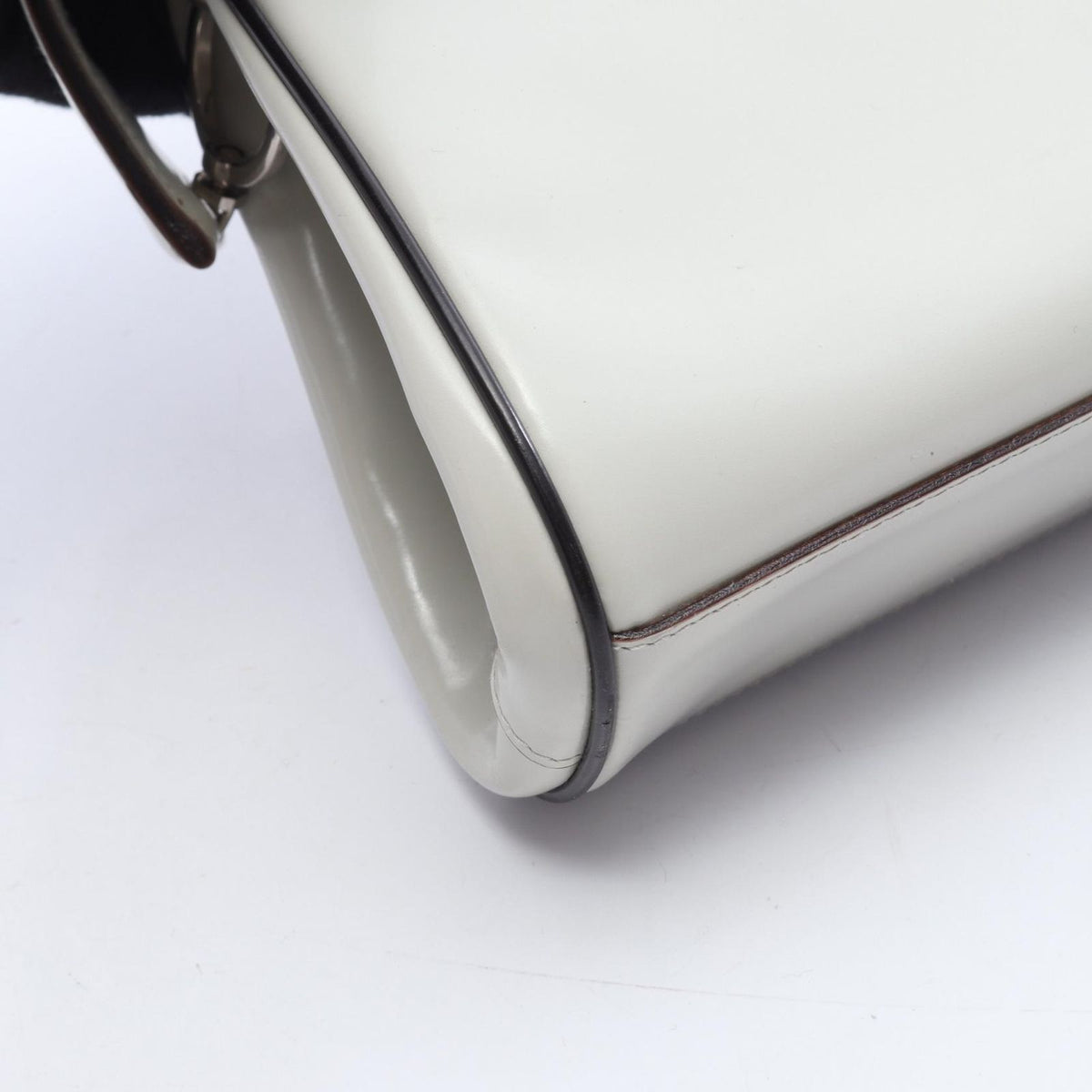 Prada Handbag Spazzolato Cuci White Leather — view 5