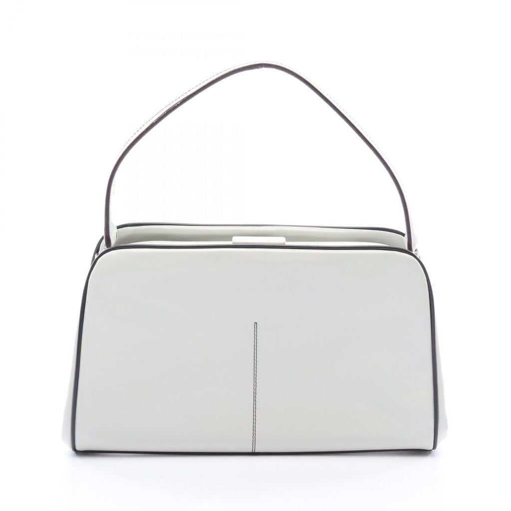 Prada Handbag Spazzolato Cuci White Leather