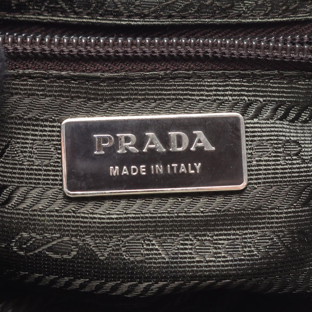 Prada Handbag Spazzolato Cuci White Leather — view 4