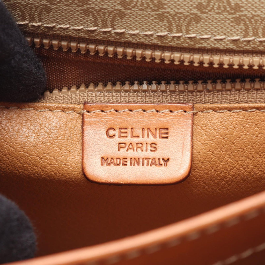 Celine Shoulder Bag Macadam Brown Leather — view 4