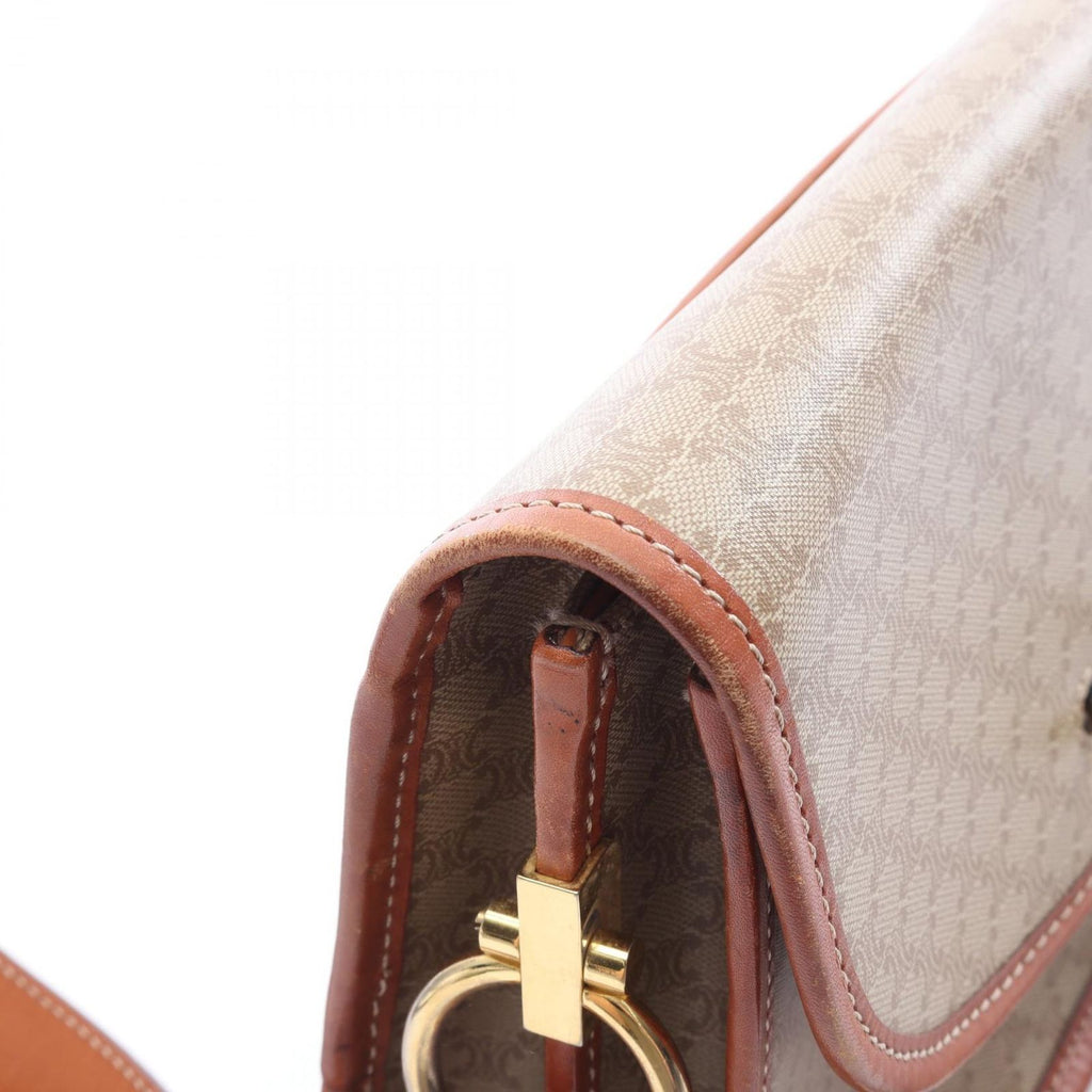 Celine Shoulder Bag Macadam Brown Leather — view 6