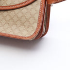 Celine Shoulder Bag Macadam Brown Leather — view 8