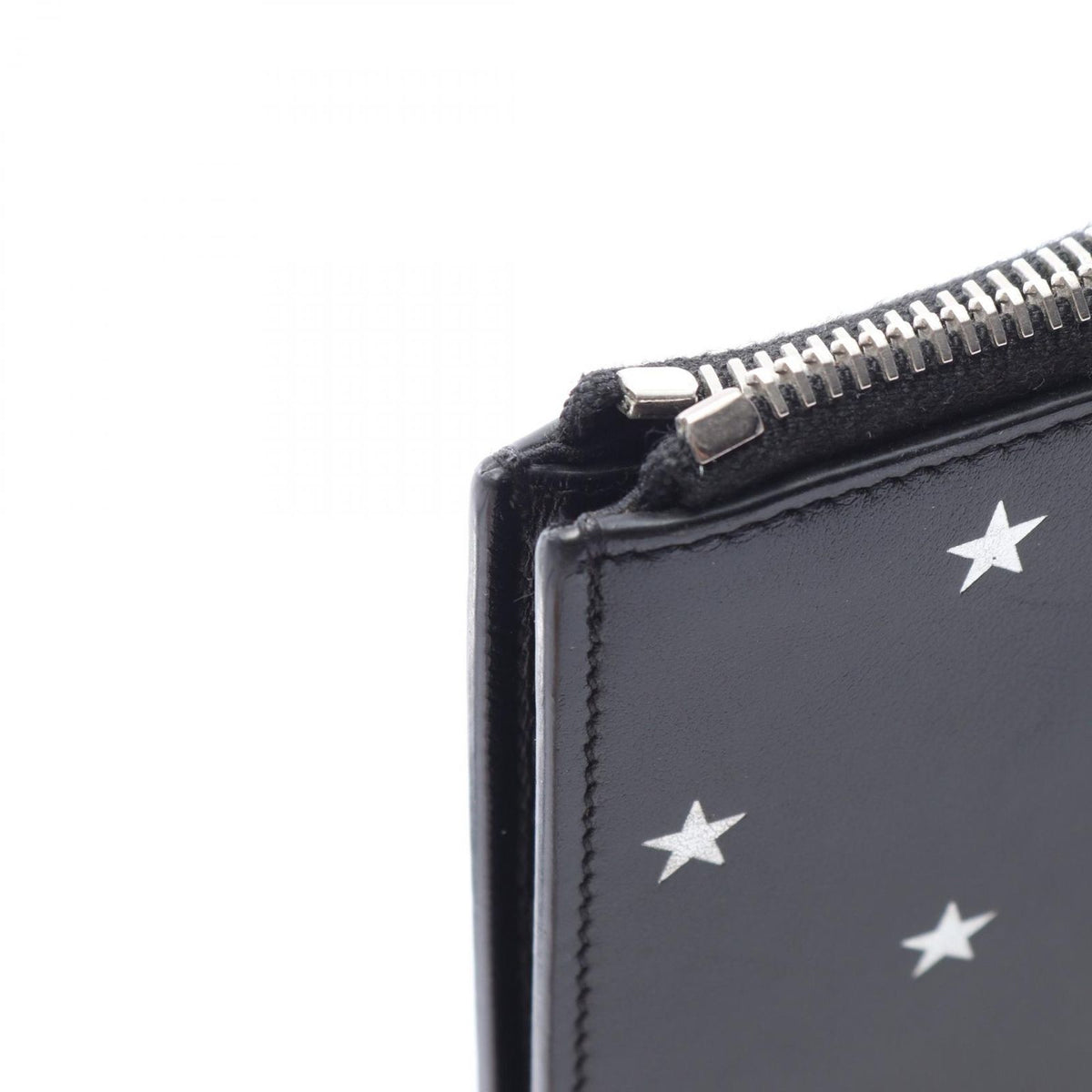 Saint Laurent Paris Clutch Mini Zip Tablet Sleeve Star Black Silver Leather — view 8