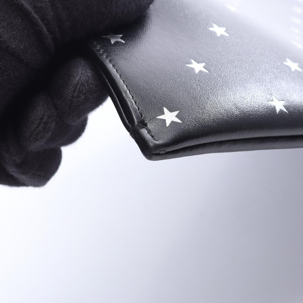 Saint Laurent Paris Clutch Mini Zip Tablet Sleeve Star Black Silver Leather — view 6