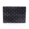 Saint Laurent Paris Clutch Mini Zip Tablet Sleeve Star Black Silver Leather