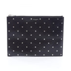 Saint Laurent Paris Clutch Mini Zip Tablet Sleeve Star Black Silver Leather