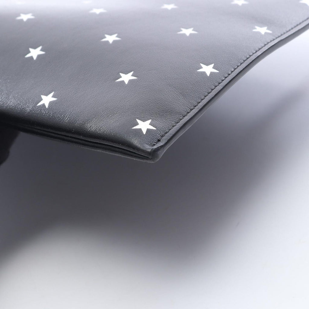Saint Laurent Paris Clutch Mini Zip Tablet Sleeve Star Black Silver Leather — view 7