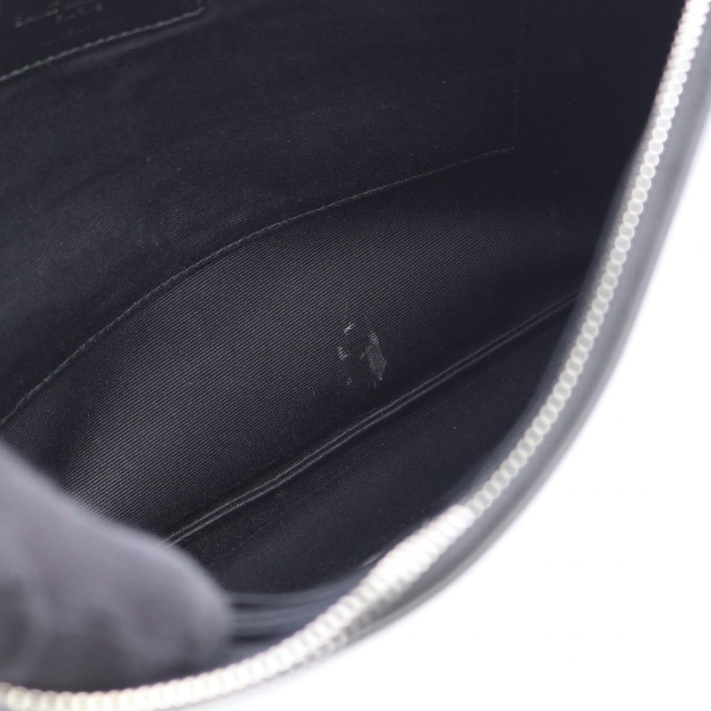 Saint Laurent Paris Clutch Mini Zip Tablet Sleeve Star Black Silver Leather — view 5
