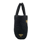Prada Tote Bag Small Clochette Black Beige Braid — view 2