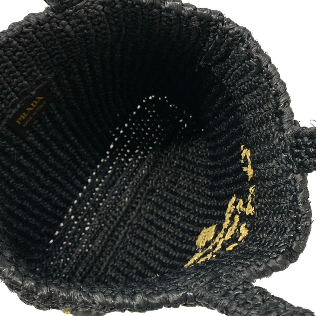 Prada Tote Bag Small Clochette Black Beige Braid — view 7