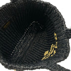 Prada Tote Bag Small Clochette Black Beige Braid — view 7
