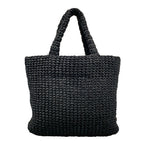 Prada Tote Bag Small Clochette Black Beige Braid — view 3