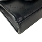 Chanel Shoulder Bag Mini Quilted Black Chain Gold Faux Pearl Lambskin — view 7