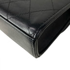 Chanel Shoulder Bag Mini Quilted Black Chain Gold Faux Pearl Lambskin — view 8