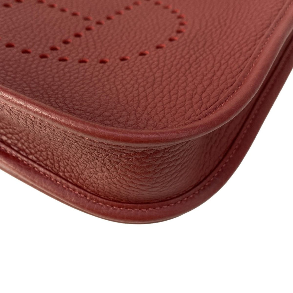 Hermes Shoulder Bag Evelyne 23 Rouge Ash Gold — view 6