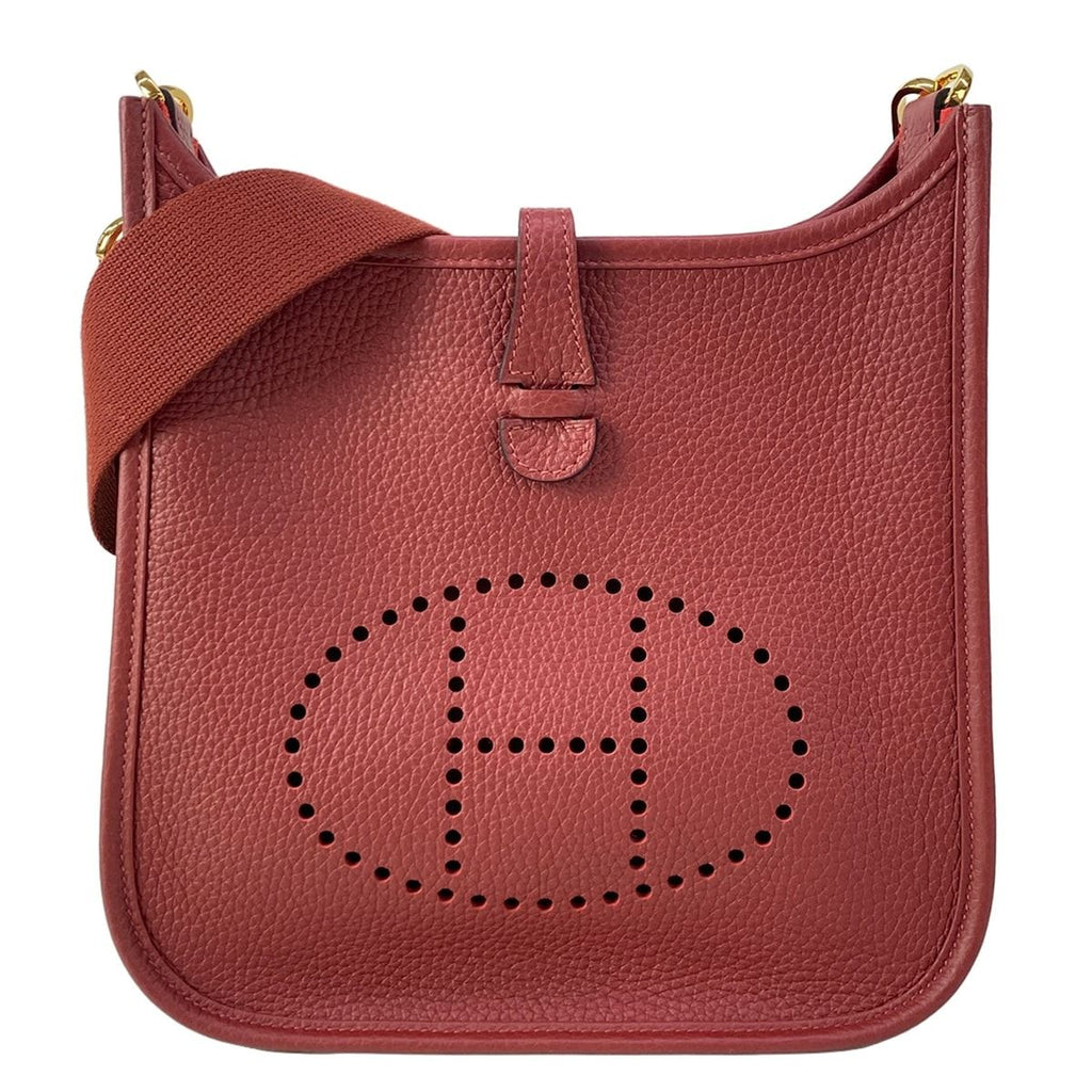 Hermes Shoulder Bag Evelyne 23 Rouge Ash Gold