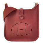 Hermes Shoulder Bag Evelyne 23 Rouge Ash Gold