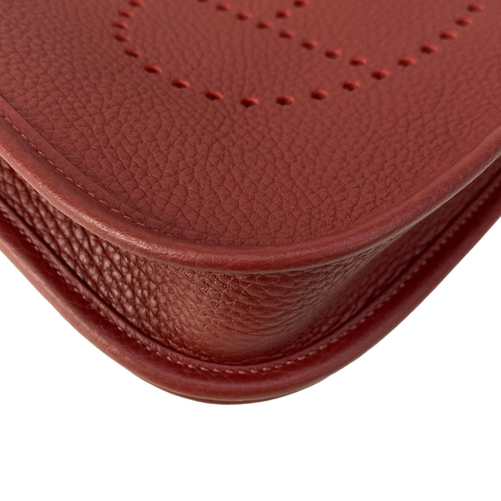 Hermes Shoulder Bag Evelyne 23 Rouge Ash Gold — view 7