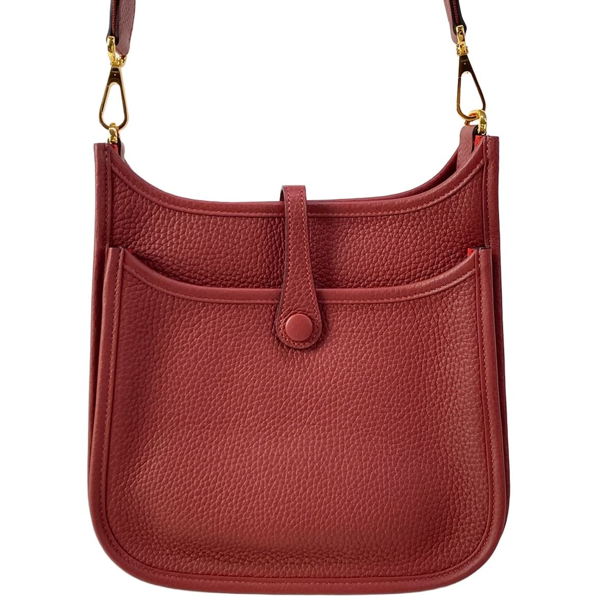 Hermes Shoulder Bag Evelyne 23 Rouge Ash Gold — view 3