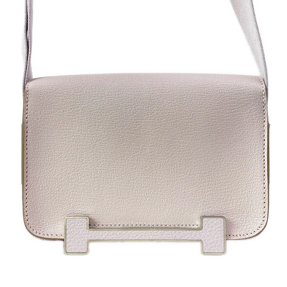 Hermes Shoulder Bag Geta Mauve Pale Chai Silver — view 3