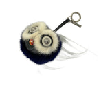 Fendi Key Holder Bag Bugs Dark Navy Ivory Multi Owl Leather Fur