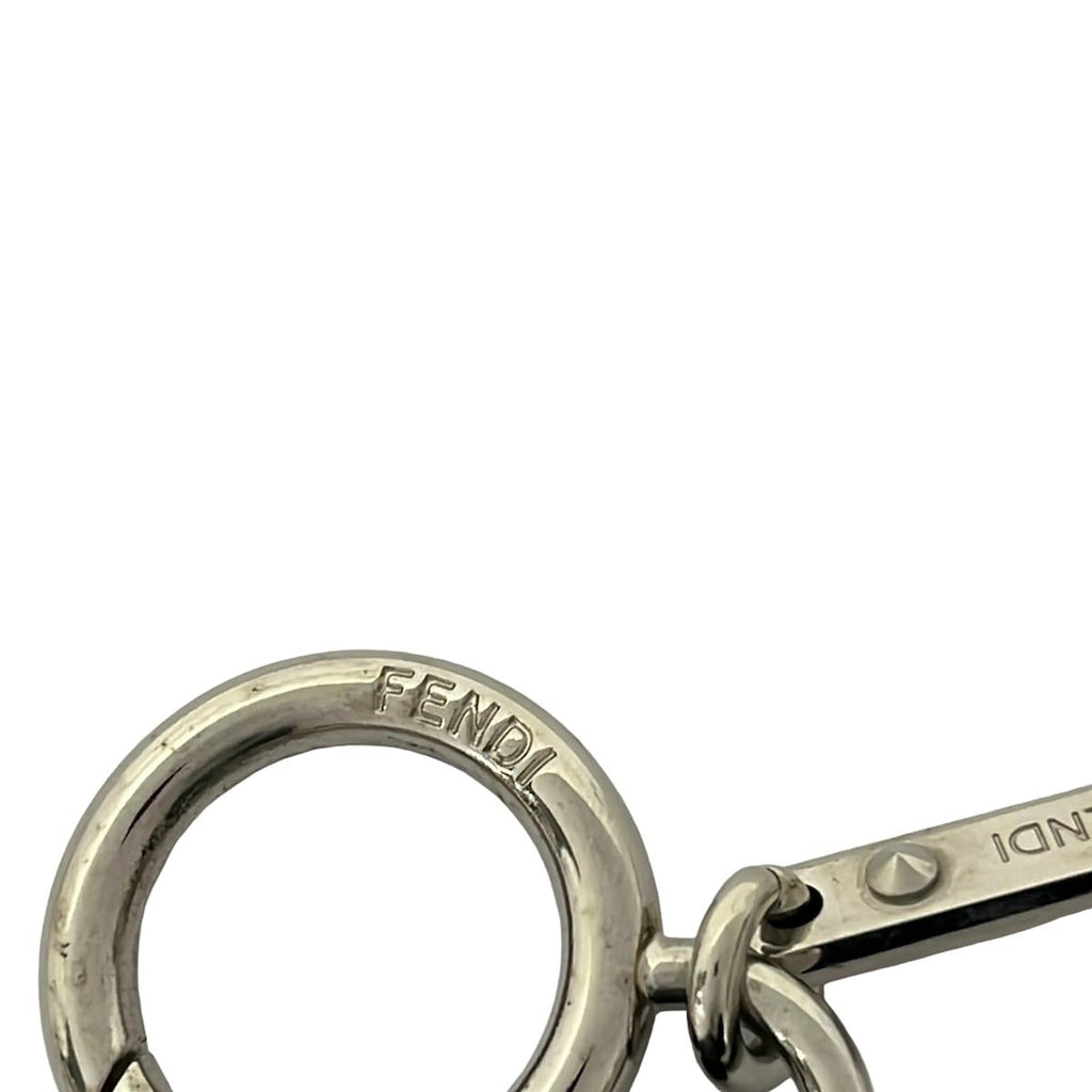 Fendi Key Holder Bag Bugs Dark Navy Ivory Multi Owl Leather Fur — view 3