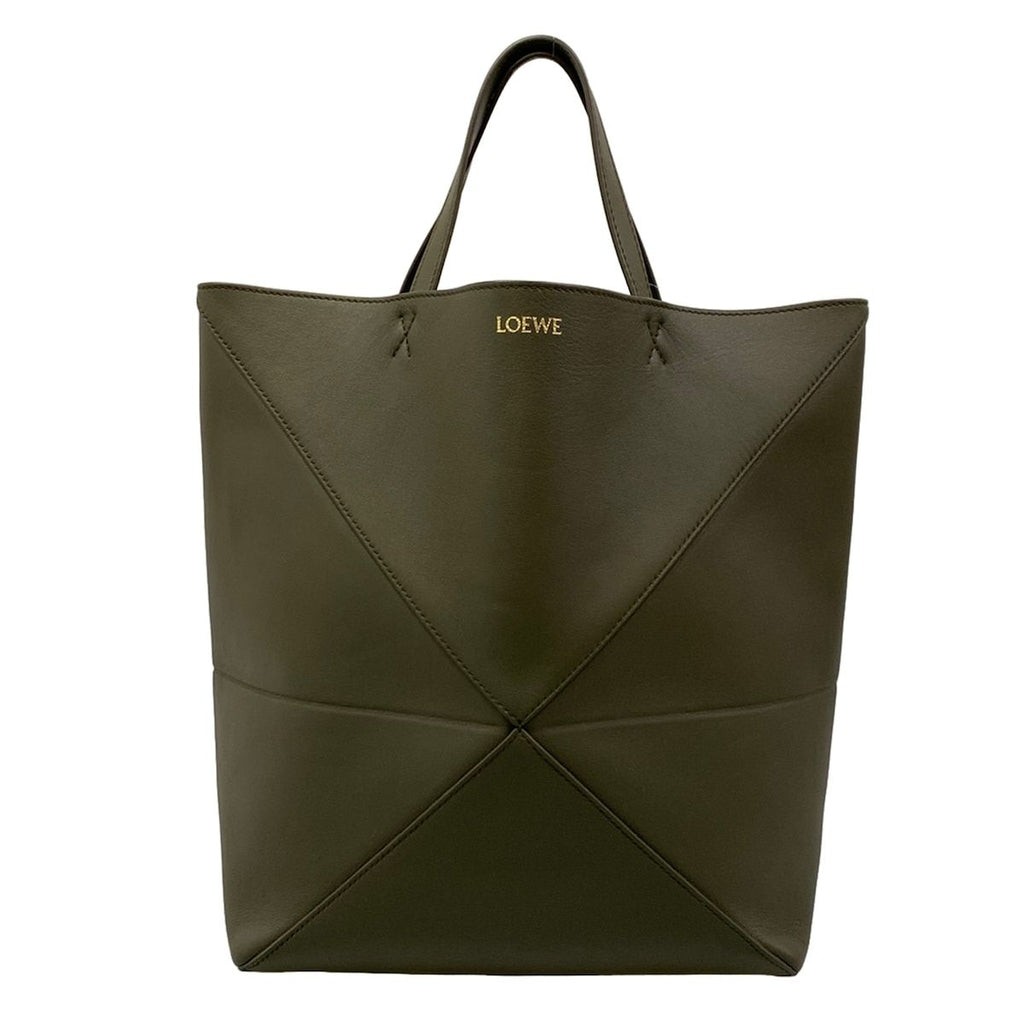 Loewe Tote Bag Puzzle Fold Medium Khaki Leather