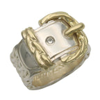 Hermes Ring Diane Silver Gold Combination Vintage Belt