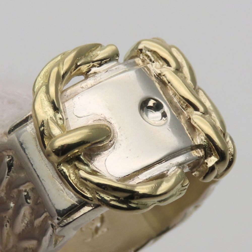 Hermes Ring Diane Silver Gold Combination Vintage Belt — view 6