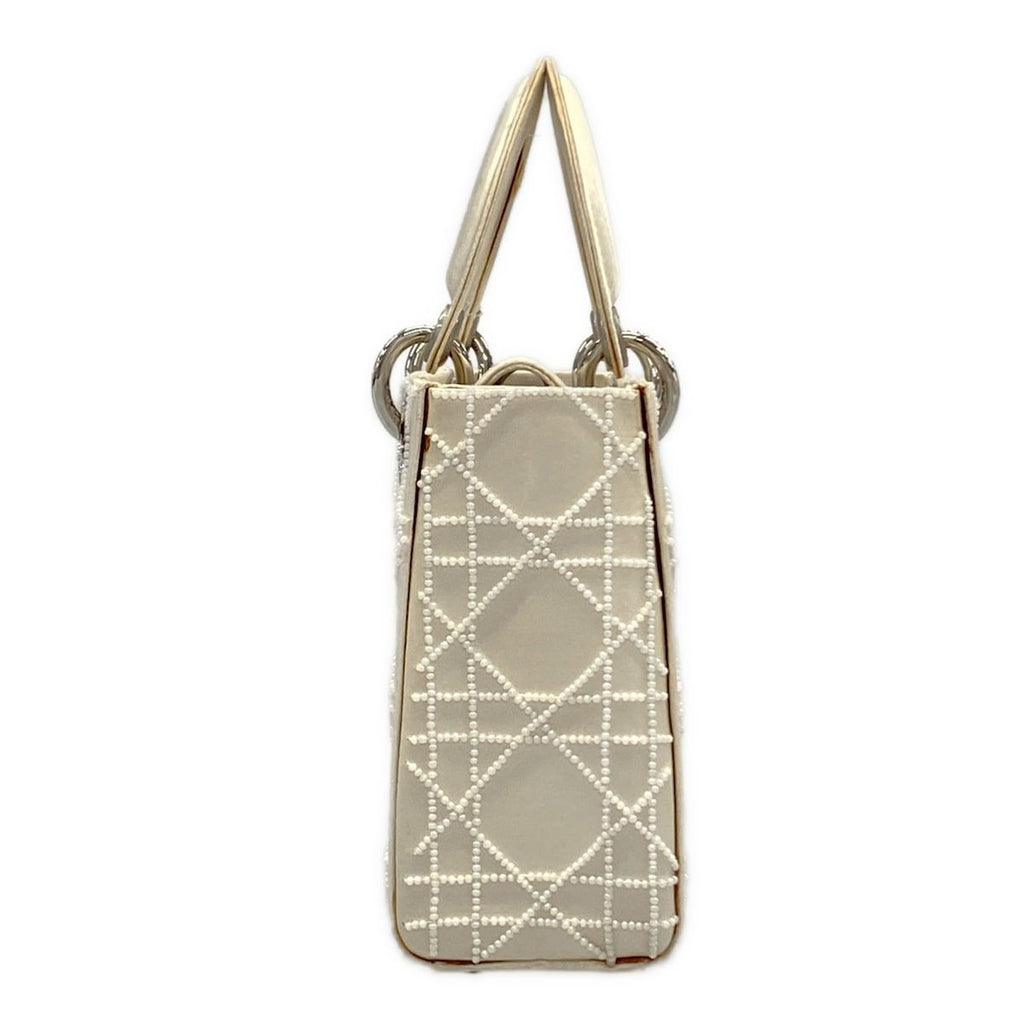 Dior Lady Mini Bag Beige White Multi Beads Rhinestone — view 4