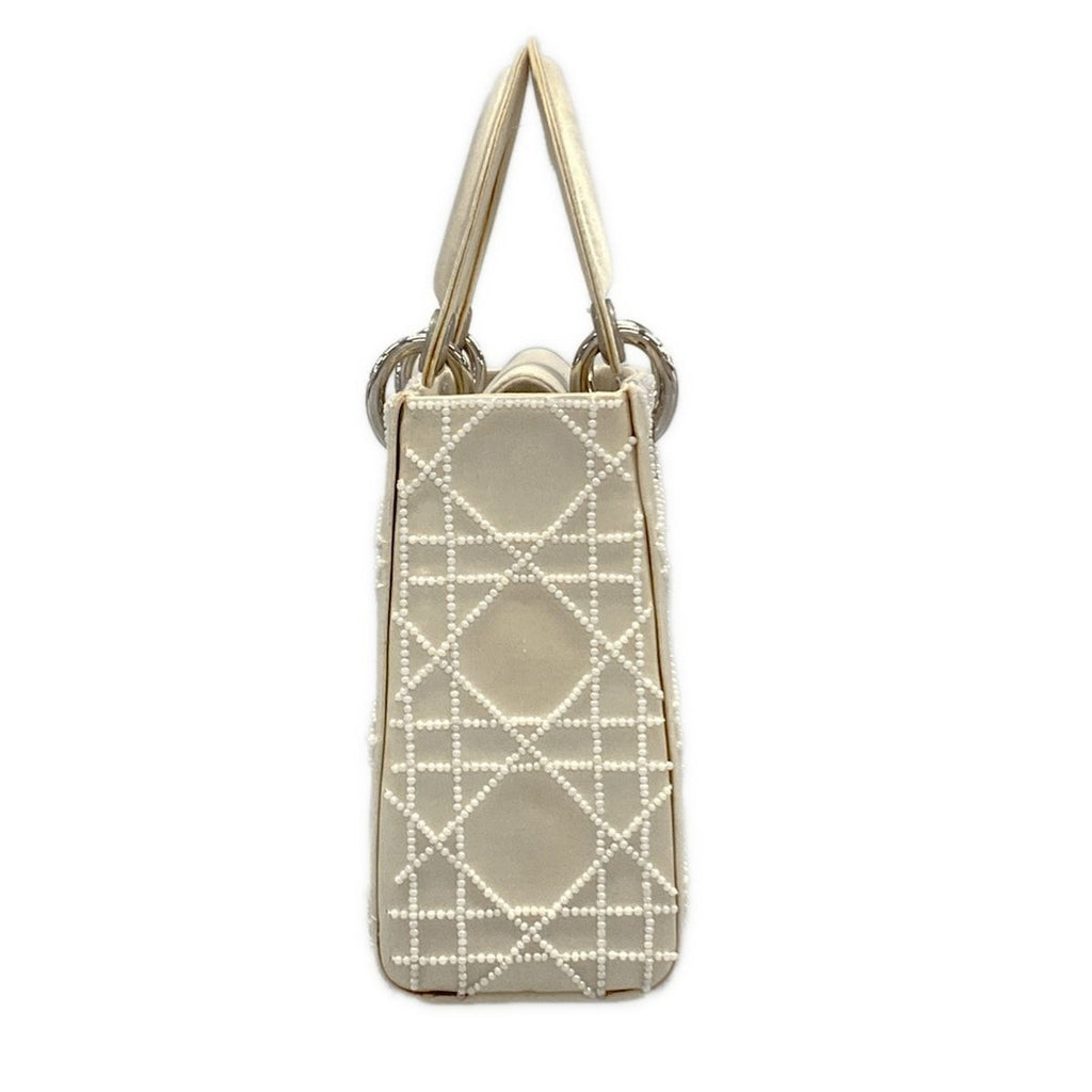 Dior Lady Mini Bag Beige White Multi Beads Rhinestone — view 2