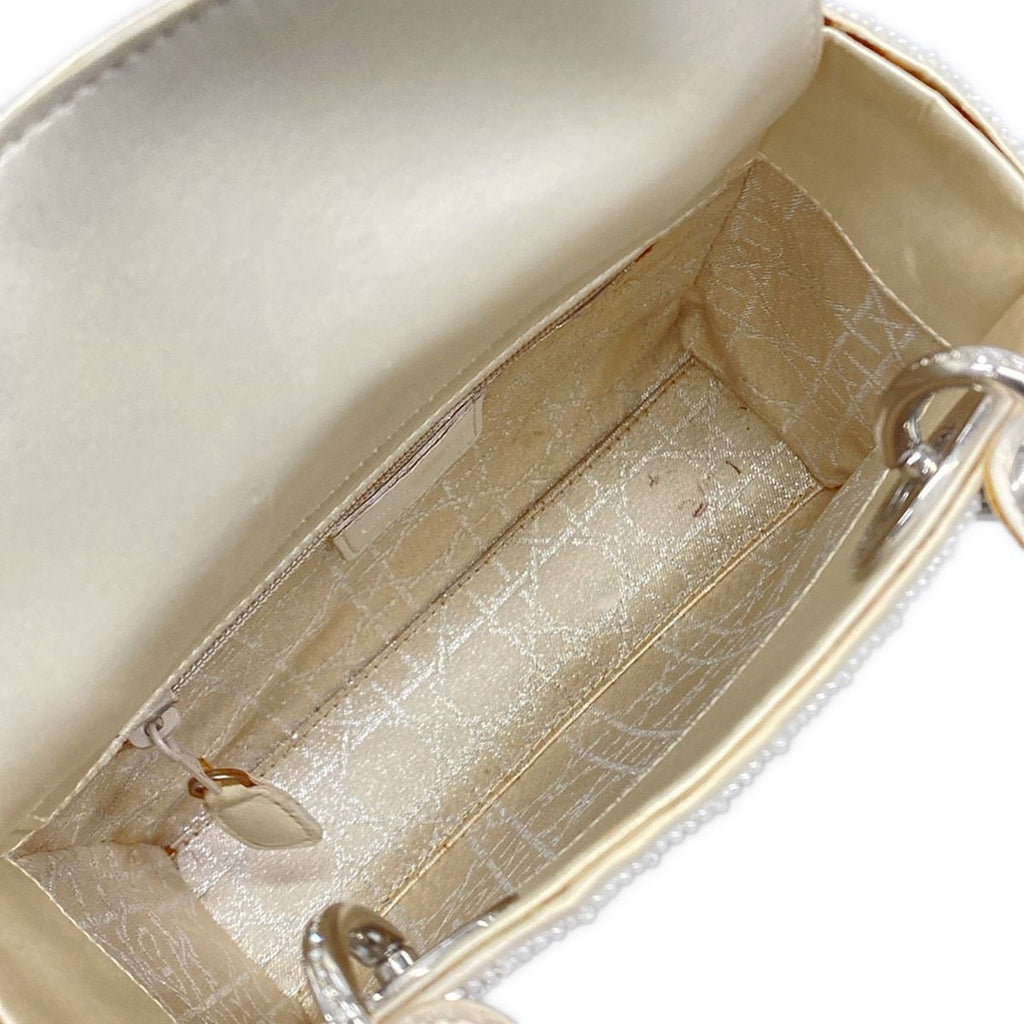 Dior Lady Mini Bag Beige White Multi Beads Rhinestone — view 7