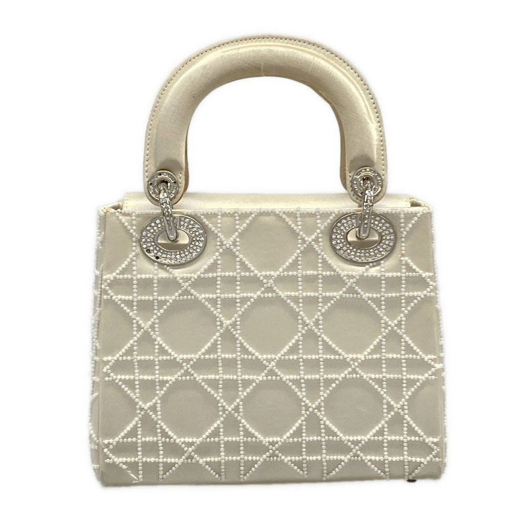 Dior Lady Mini Bag Beige White Multi Beads Rhinestone — view 3