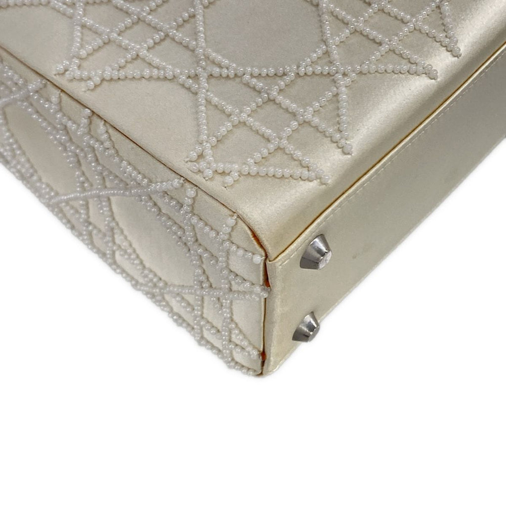 Dior Lady Mini Bag Beige White Multi Beads Rhinestone — view 6