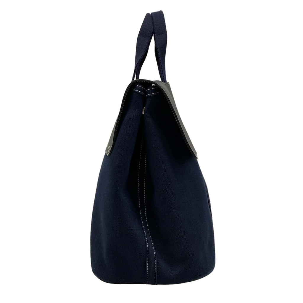 Hermes Handbag Valparaiso MM Navy Black Leather — view 2