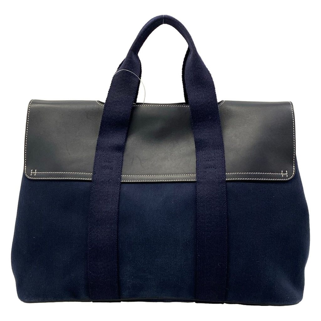 Hermes Handbag Valparaiso MM Navy Black Leather — view 3