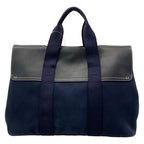 Hermes Handbag Valparaiso MM Navy Black Leather — view 3