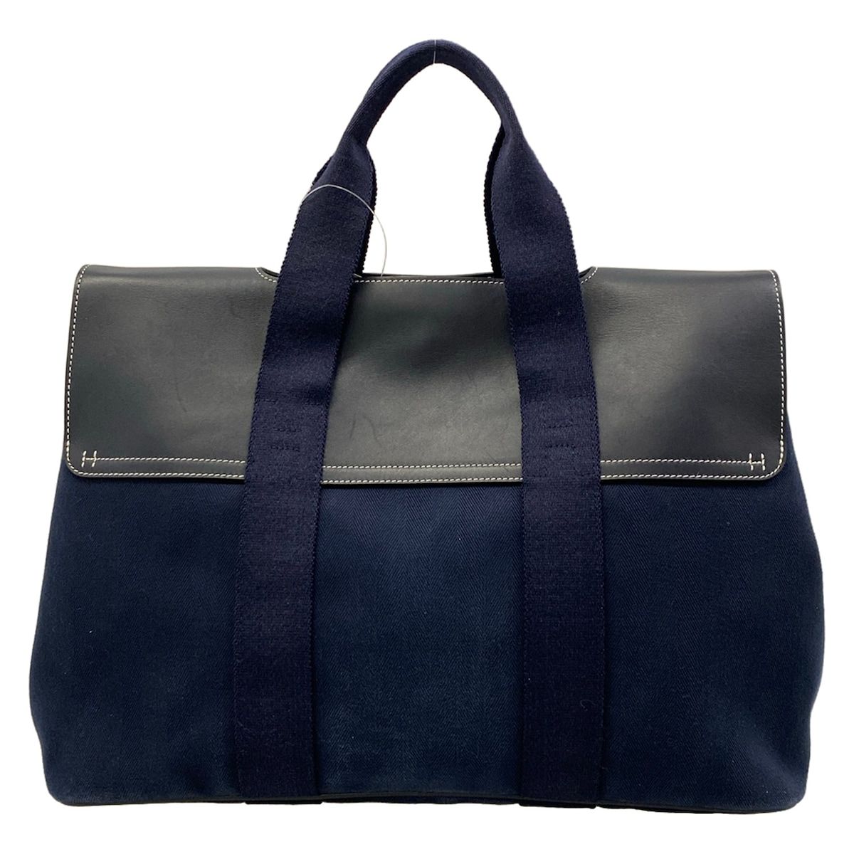 Hermes Handbag Valparaiso MM Navy Black Leather — view 3
