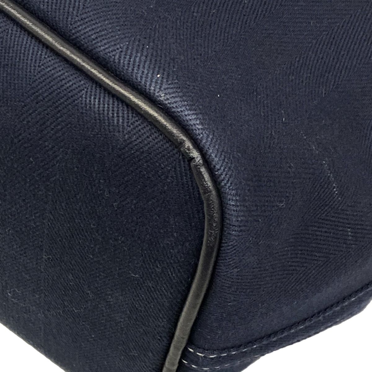 Hermes Handbag Valparaiso MM Navy Black Leather — view 6