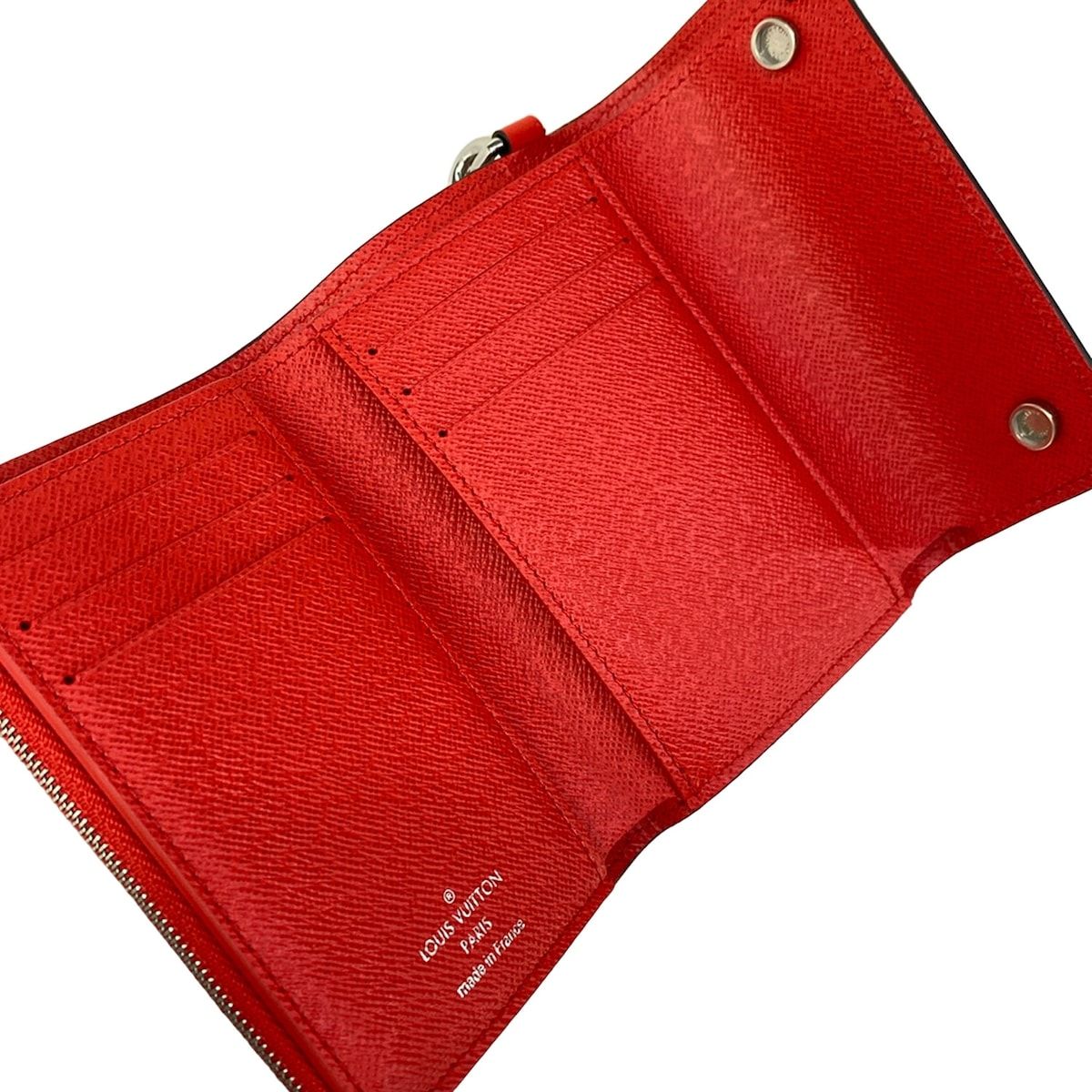 Louis Vuitton x Supreme Trifold Chain Wallet Red White Leather — view 3