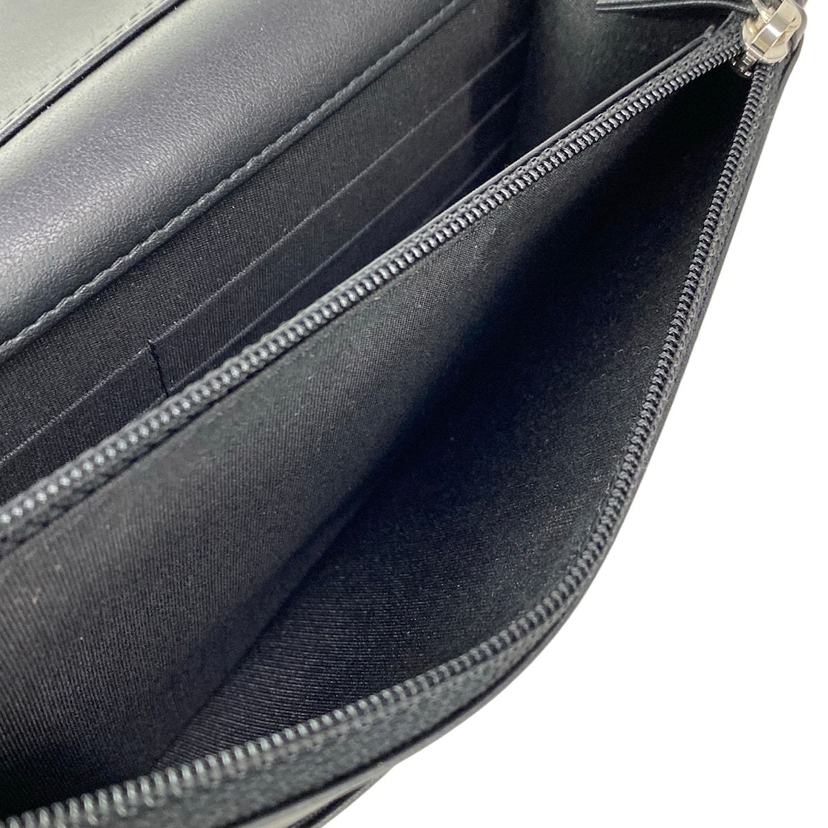 Chanel Wallet Camellia Black Embossed Chain Silver Shoulder Bag — view 5