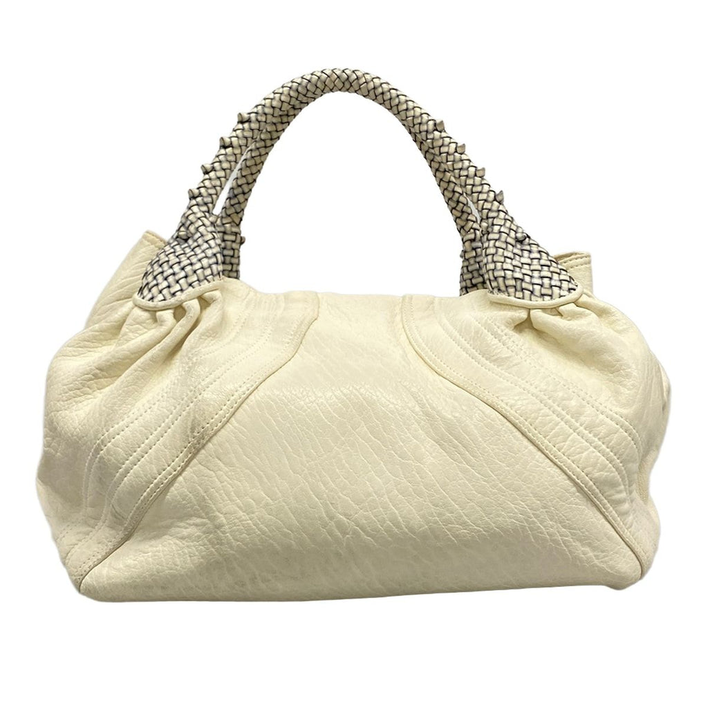 Fendi Handbag Spy Bag Ivory Navy Braided Kiss Lock Leather — view 3